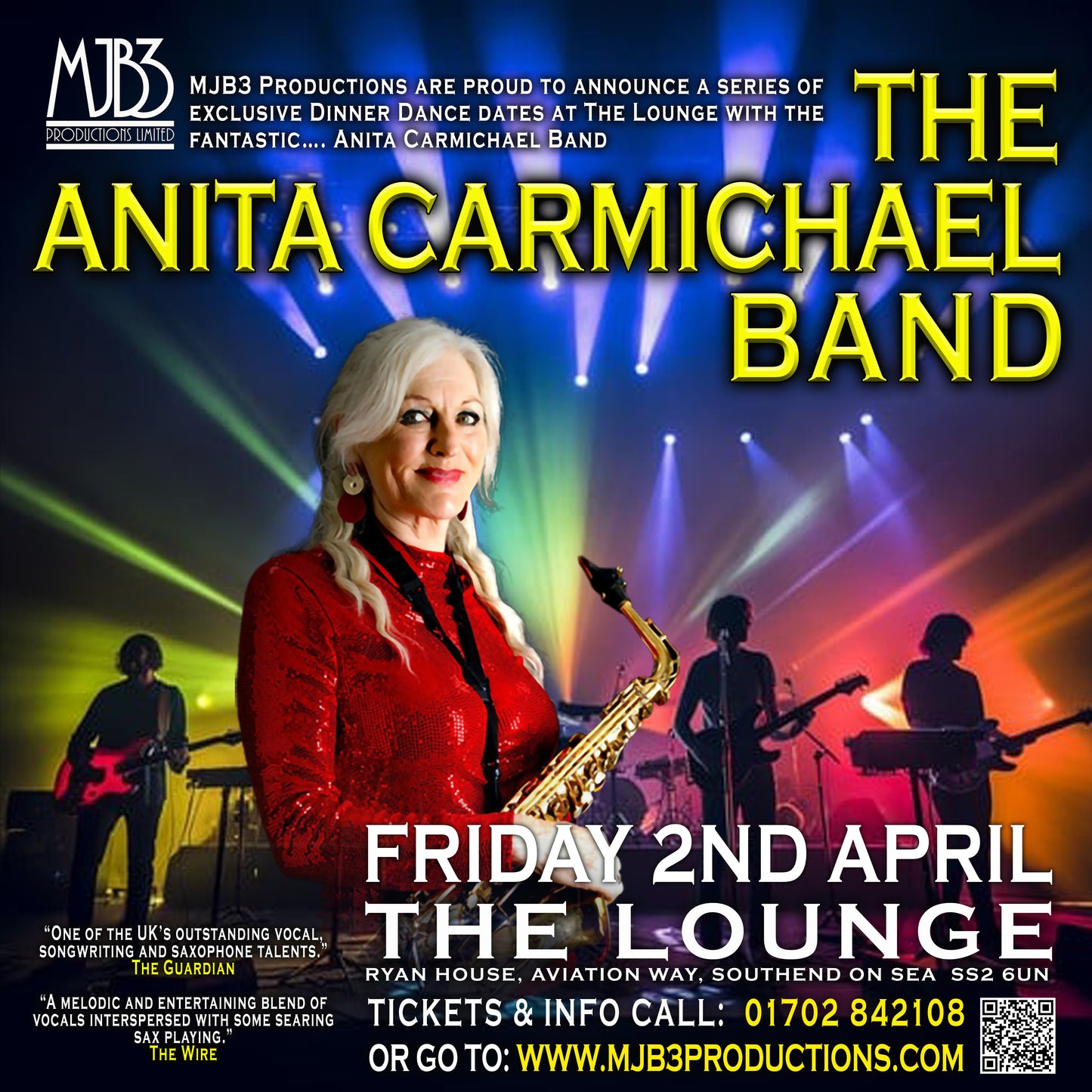 FRIDAY 2 APRIL 2027 - 8PM - Exclusive Dinner Dances at The Lounge - With the fabulous Anita Carmichael Band Live !