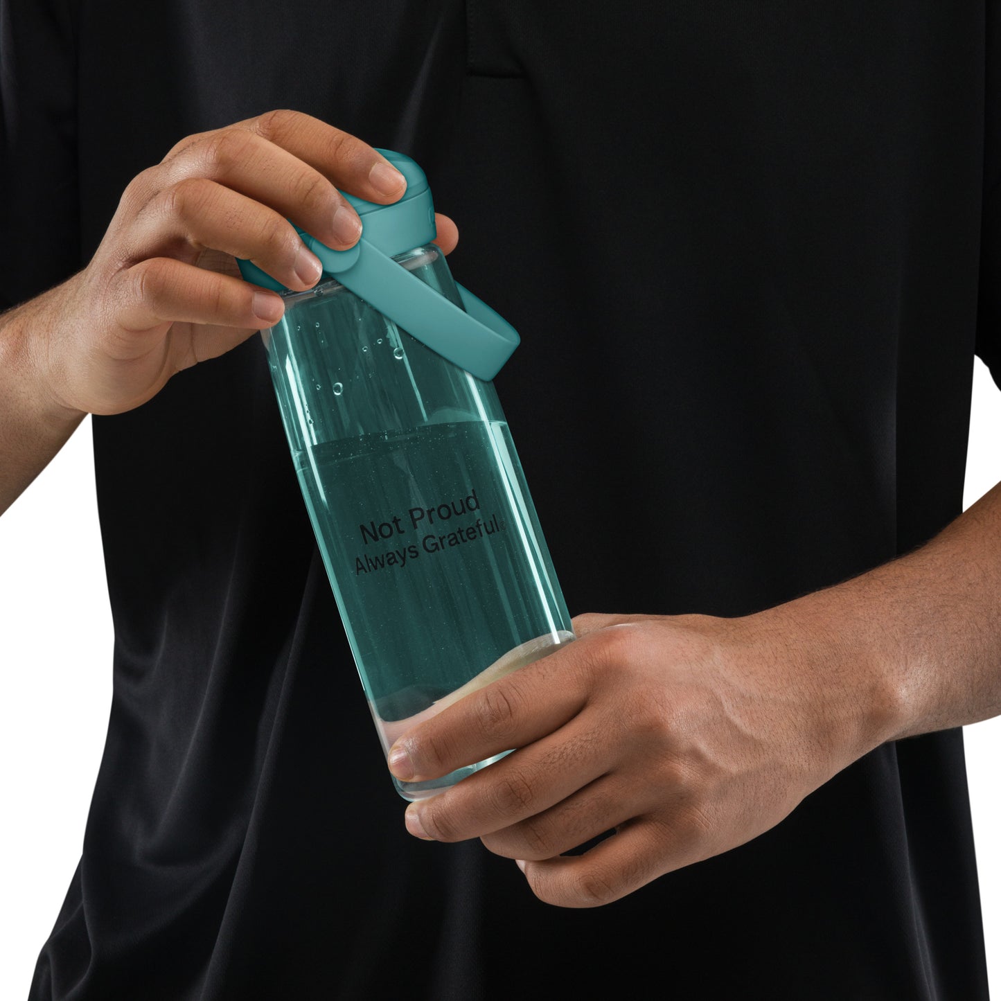Flip straw water bottle