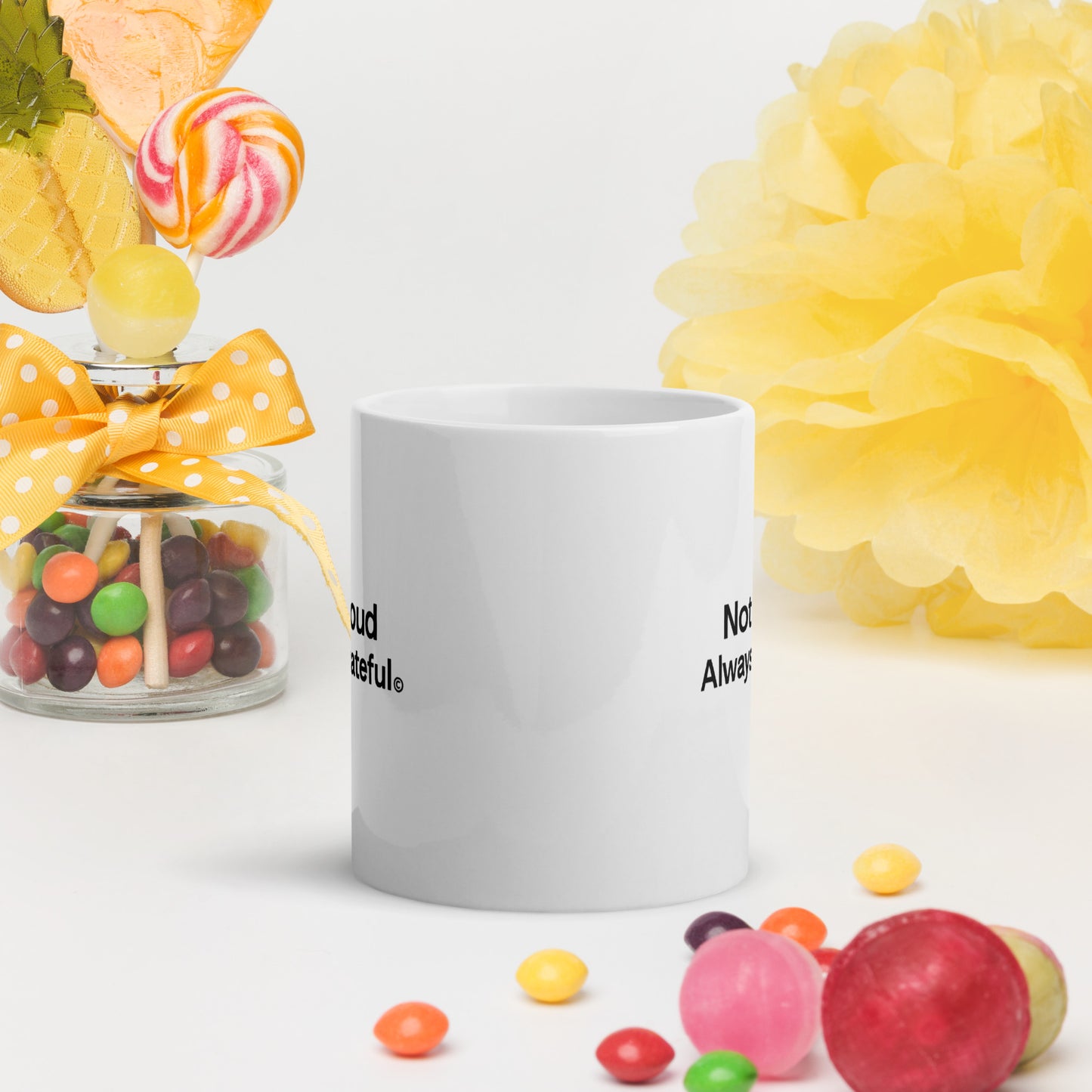 White glossy mug